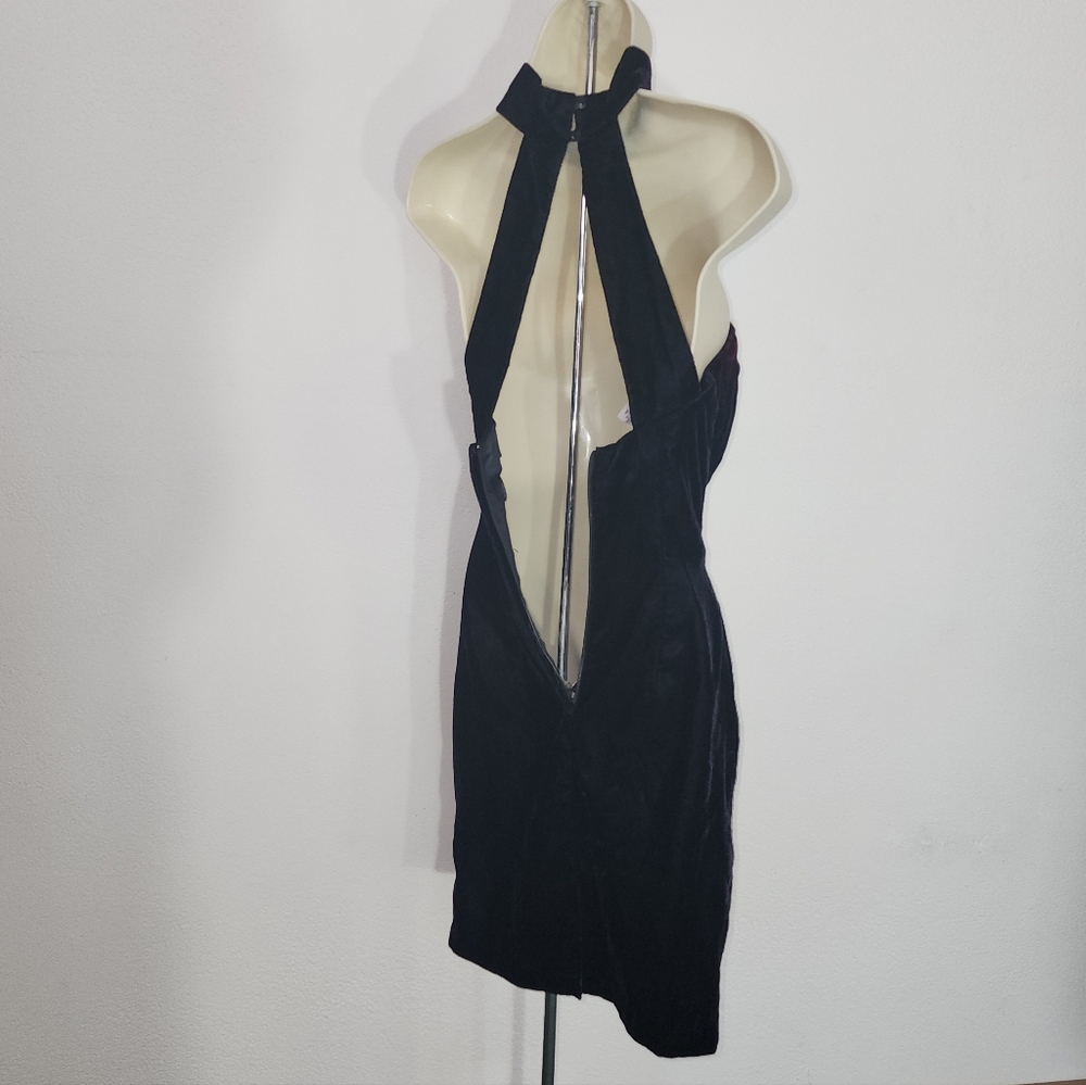 Scott McClintock Dress Vintage Velvet Faux Pearl And Lace Choker Black Size 4 - Picture 10 of 14